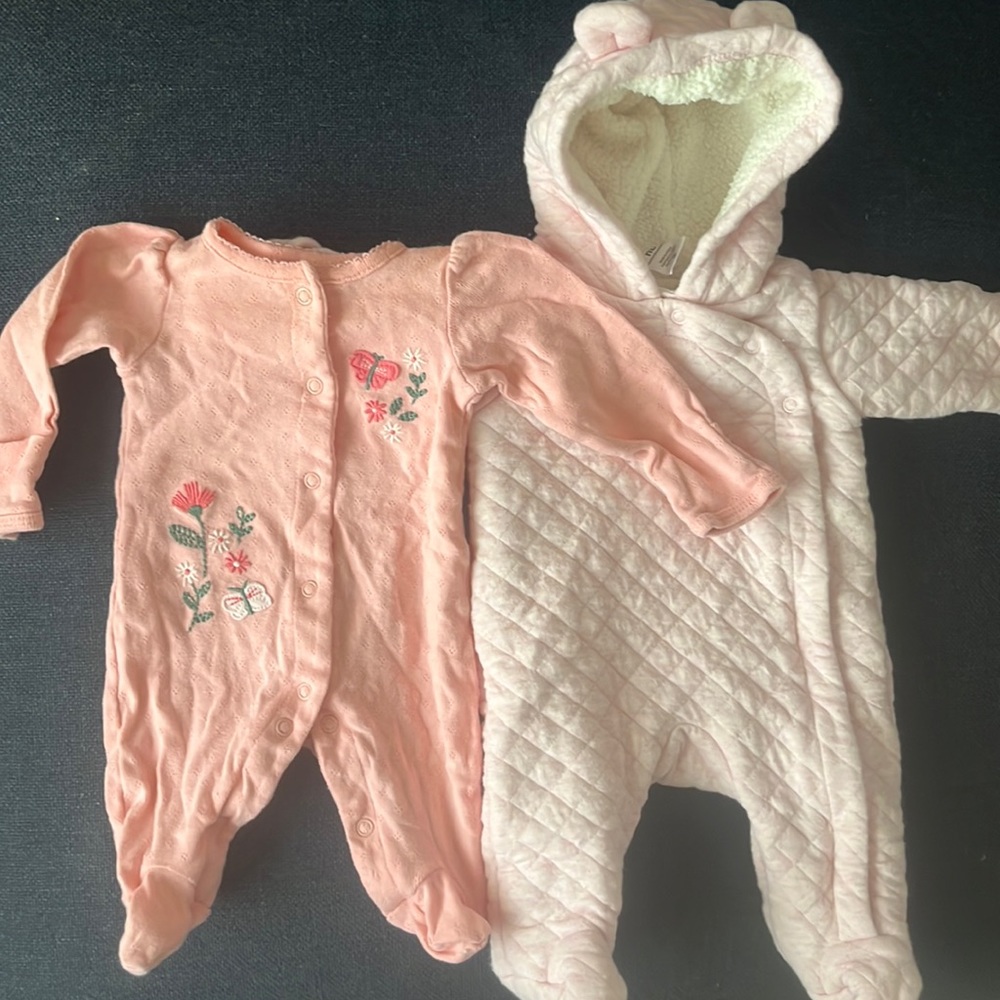 Carter's Baby Girls' Newborn Hooded Quilted Sleep & Play and pajamas